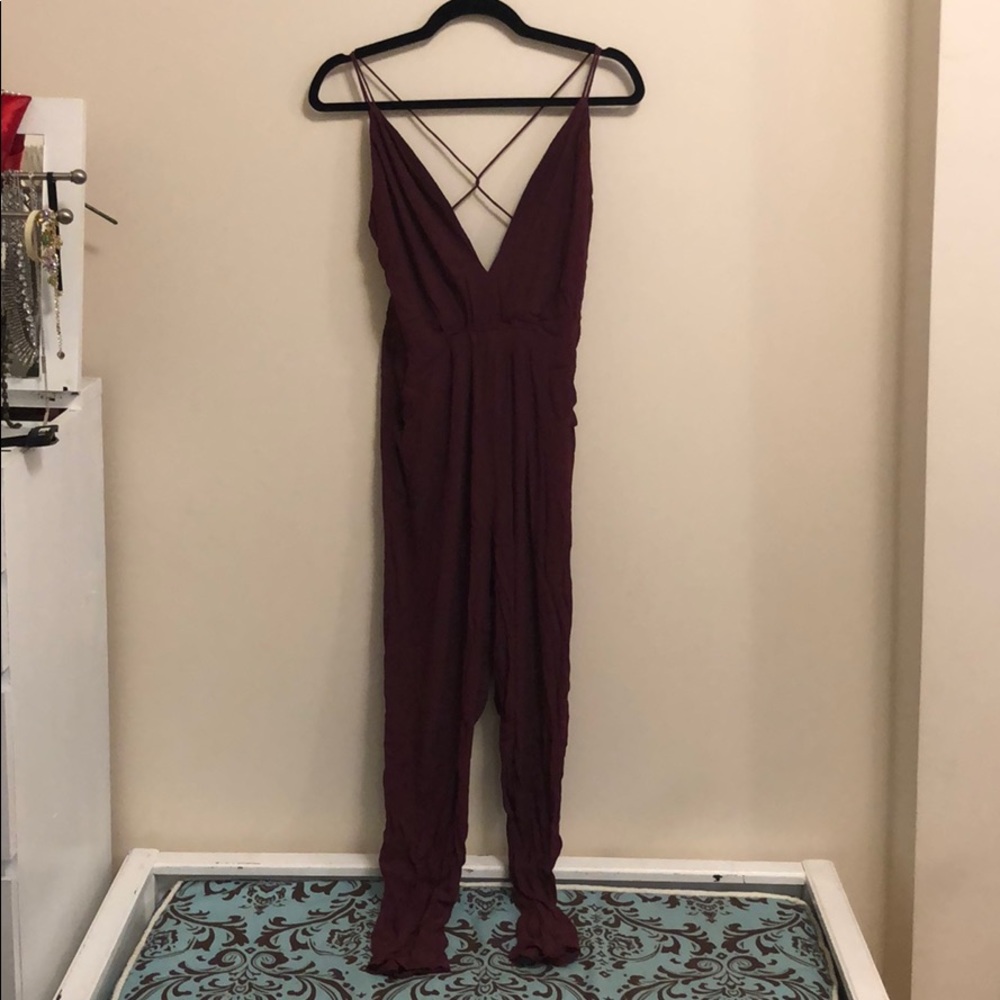 Burgundy Lovers+Friends Jumpsuit